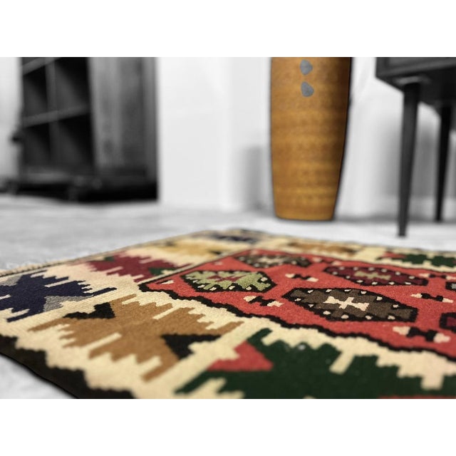Vintage Artisan-Crafted Balkan Hercegovina Rug, 1960s For Sale - Image 4 of 9