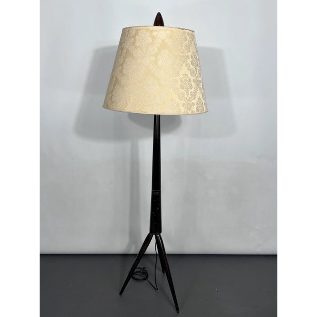 Mid-Century Modern Wood Tripod Floor Lamp, Italy, 1950s For Sale - Image 9 of 12