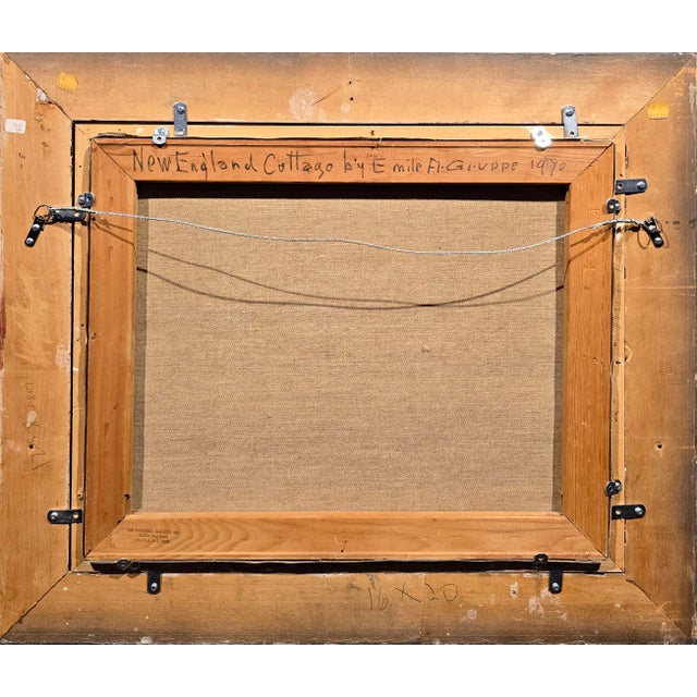 Blue Emile Gruppé -Cottage in Rockport New England- Oil Painting For Sale - Image 8 of 8