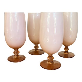 Mid 20th Century Carlo Moretti Pink Cased Liqueur Glasses Goblets - Set of 4 For Sale