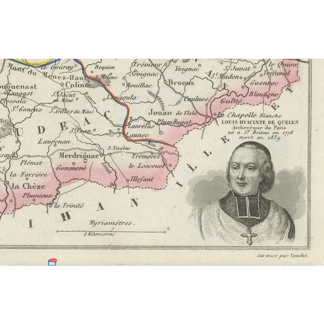Map of Côtes-Du-Nord France with Saint-Brieuc and Brittany Coastline, 1850 For Sale - Image 5 of 10