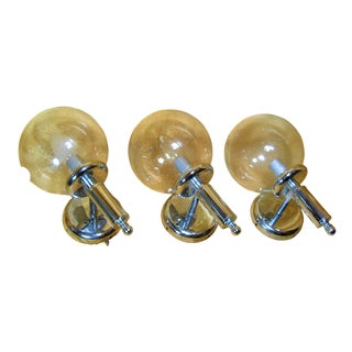 RZB Sconces in Chrome and Murano Glass, 1970s, Set of 3 For Sale