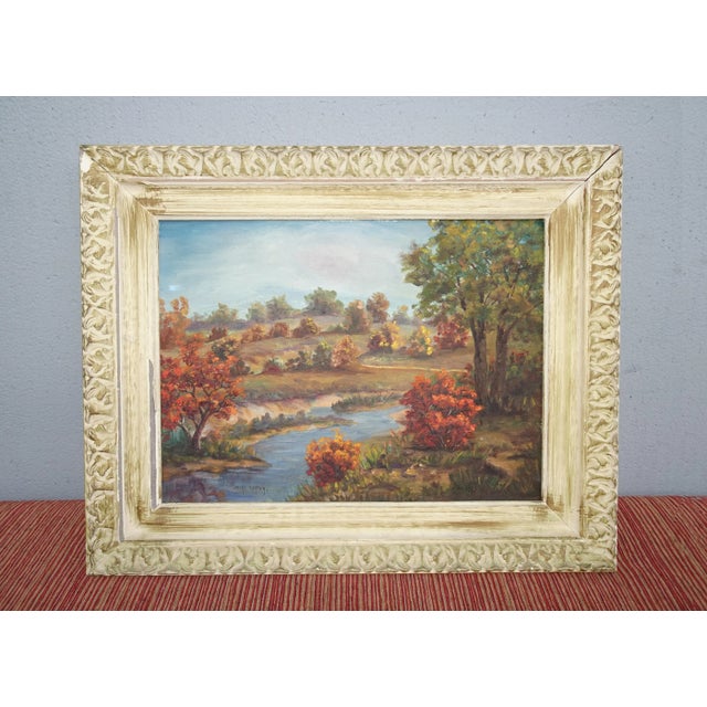 Vintage Oil Painting Picture Landscape "Rolling River" Signed by Myrl Carter For Sale - Image 13 of 13
