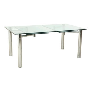 Casanova Glass and Chrome Silver Dining Table from Draenert For Sale