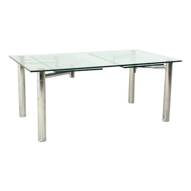 Casanova Glass and Chrome Silver Dining Table from Draenert For Sale