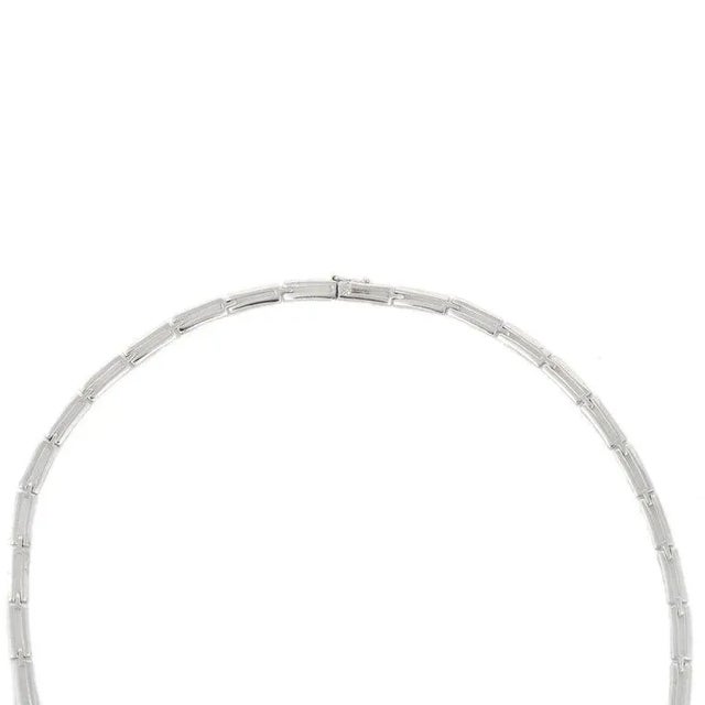 Metal Emerald and Diamond Beaded Necklace in 18k White Gold, 17ct by VRJewels For Sale - Image 7 of 12