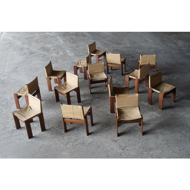 Canvas Monk Chairs by Afra & Tobia Scarpa for Molteni, Italy, 1970s, Set of 14 For Sale - Image 12 of 12