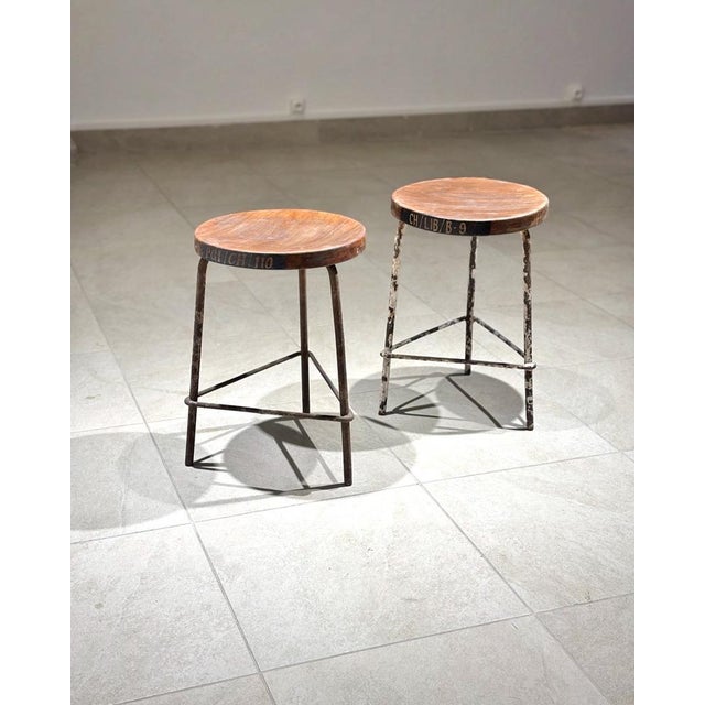 Set of Stools by Pierre Jeanneret, 1952 For Sale - Image 4 of 13