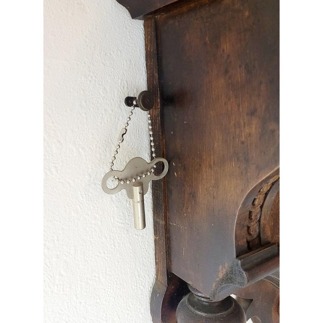 Antique Junghans German Regulator Wall Clock with Pendulum, 1890 For Sale - Image 13 of 15