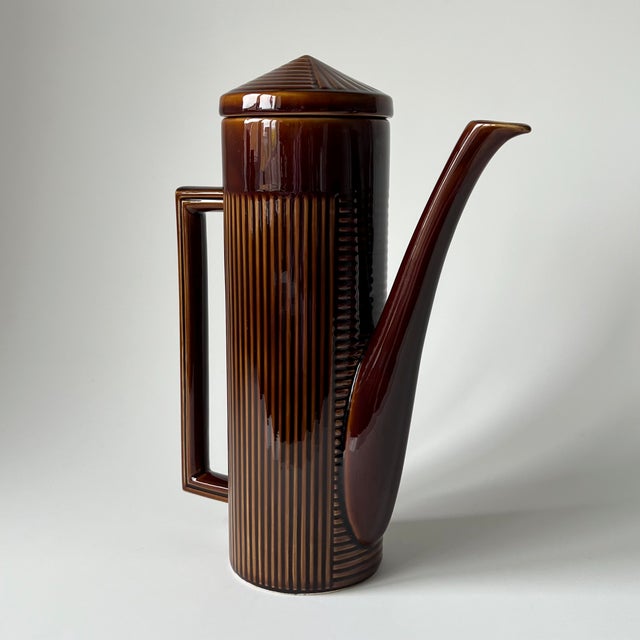 Ceramic Vintage Tiko Brown Ceramic Coffee Set, 1960s, Set of 13 For Sale - Image 7 of 18
