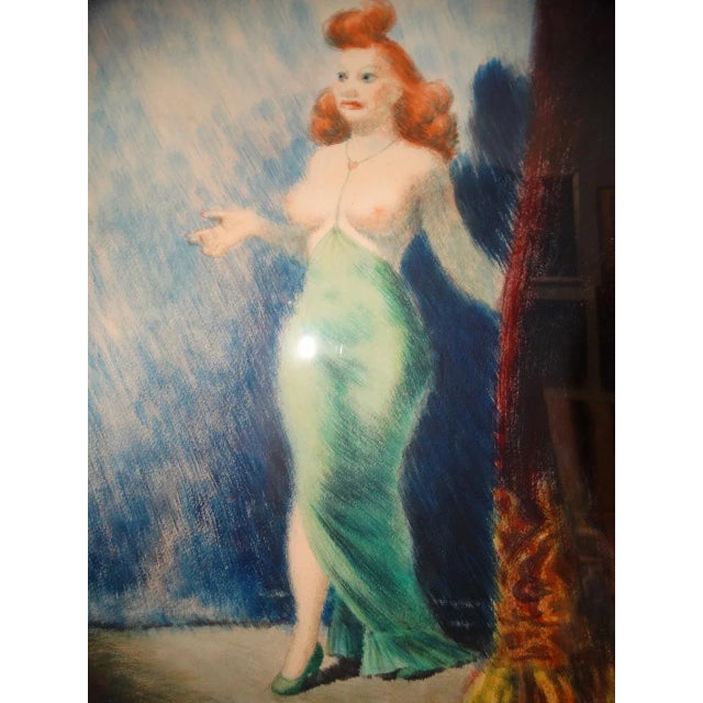 Mid 20th Century Mid 20th Century Portrait Mixed-Media Painting of Betty Jane Rowland - Elmer Plummer, Framed For Sale - Image 5 of 6