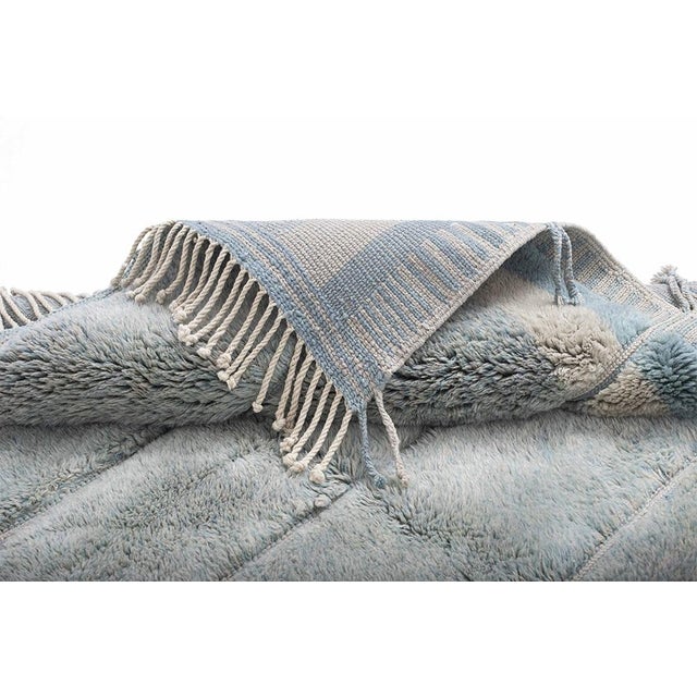 Premium Hand-Knotted Moroccan Wool Rug | 9'9" X 6'11" | One of a Kind For Sale - Image 4 of 7