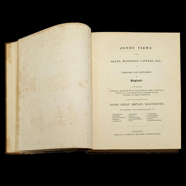 Paper 1829's 2 Antique Books, Jones' View of Seats Mansions & Noblemen For Sale - Image 7 of 12