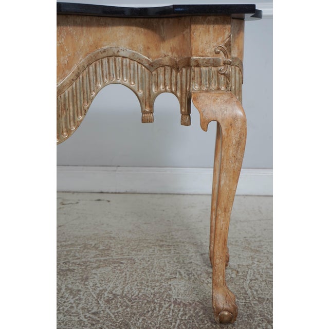 Gilted & Painted Granite Top Console Table For Sale - Image 10 of 14