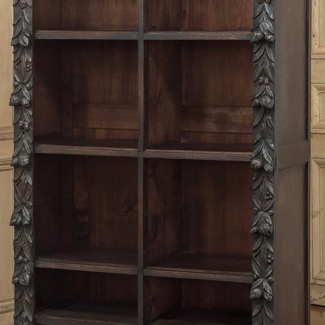 19th Century Renaissance Revival Carved Oak Barrister's Bookcase For Sale - Image 9 of 18