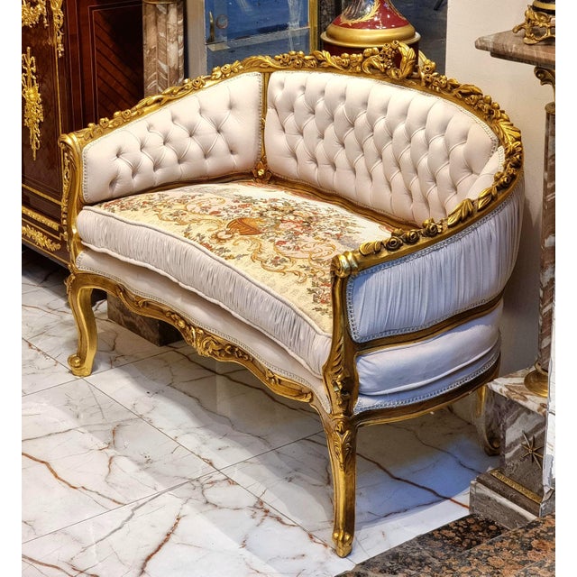 This stunning Italian-style sofa is a refined statement piece that blends classic French-inspired elegance with luxurious...