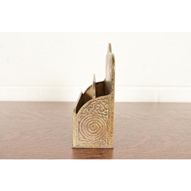 Metal Tiffany Studios New York Zodiac Pattern Bronze Doré Letter Rack For Sale - Image 7 of 12