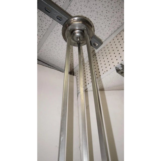 French Art Deco Frosted Art Glass Chandelier Signed Maynadier For Sale - Image 12 of 13