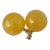 Handblown Glass Lamp Finials on Brass Hardware - a Pair in Yellow For Sale