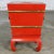 Mid-Century Modern Vintage Asian Accent Table Removable Ice Chest Chinese Red Lacquer and Brass on Hoof Foot Base For Sale - Image 3 of 14