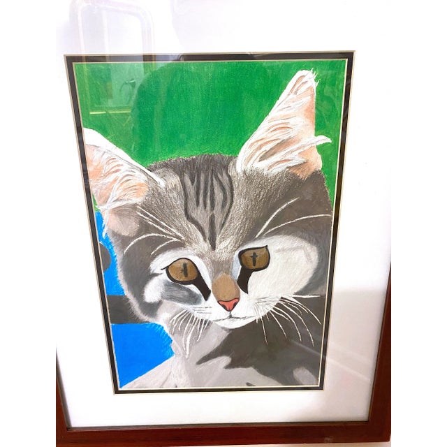 Portraiture Vintage Cat Portrait Professionally Framed For Sale - Image 3 of 8