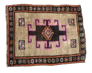 Vintage Decorative Handmade Area Rug- 2′3″ × 2′9″