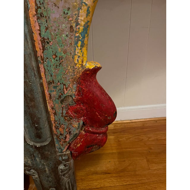 Wood 1950s Colorful Vintage Indian Large Entry Table For Sale - Image 7 of 13