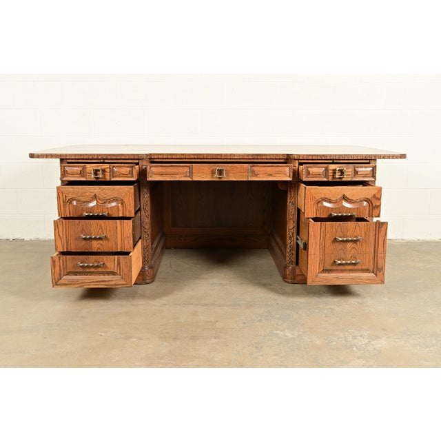 1960s Romweber Viking Oak Executive Desk, Circa 1960s For Sale - Image 5 of 12