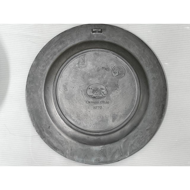 200 Year Anniversary the Great American Revolution Pewter Plates, Set of Six For Sale - Image 11 of 12
