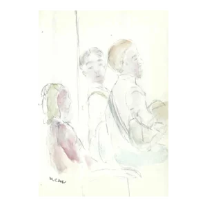 1980s Myriam Cahn Figural Watercolor