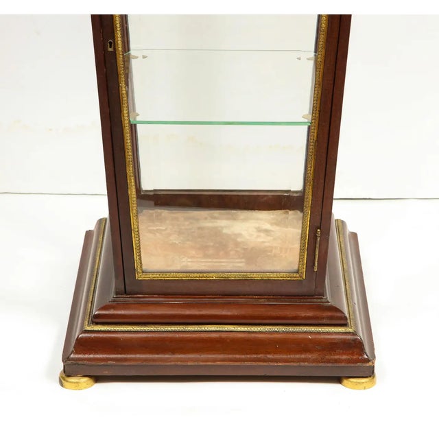 French Empire Ormolu-Mounted Vitrine Cabinet Pedestal, Circa 1840 For Sale - Image 4 of 12