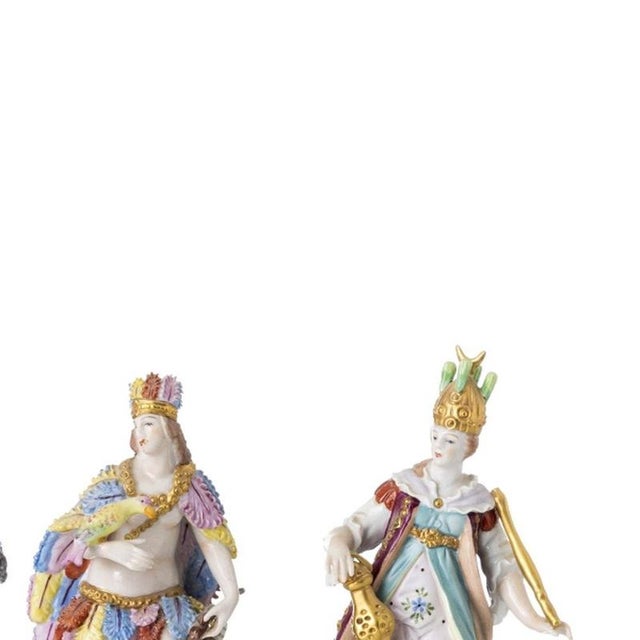 Porcelain Four Continents from Sitzendorf, Set of 4 For Sale - Image 4 of 6