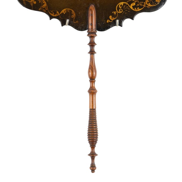 English English Paper Mache Face Screen With Turned Rosewood Handle, Circa 1835 For Sale - Image 3 of 7