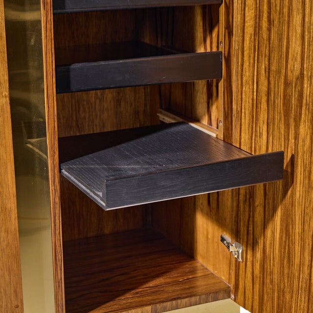 Milo Baughman for Thayer Coggin Mid Century Rosewood and Brass Armoire For Sale In Chicago - Image 6 of 9