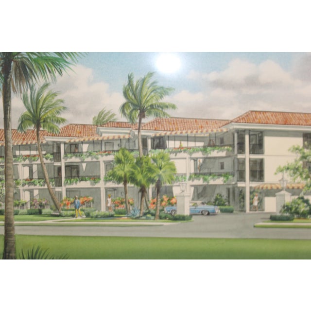 Architectural Renderings Somerset at Moorings, 1970s, Watercolor, Framed, Set of 2 For Sale - Image 12 of 13