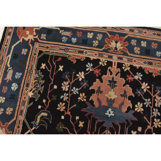 Textile Heriz Rug 5’10” X 8’9” Black Wool Vintage Traditional Hand-Knotted Carpet For Sale - Image 7 of 15