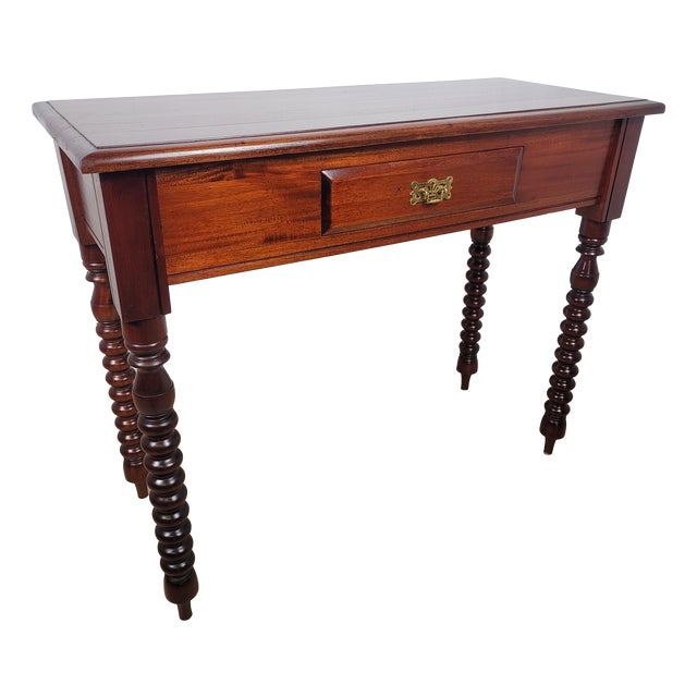 Mid-Century Mahogany Side Table, 1980s For Sale