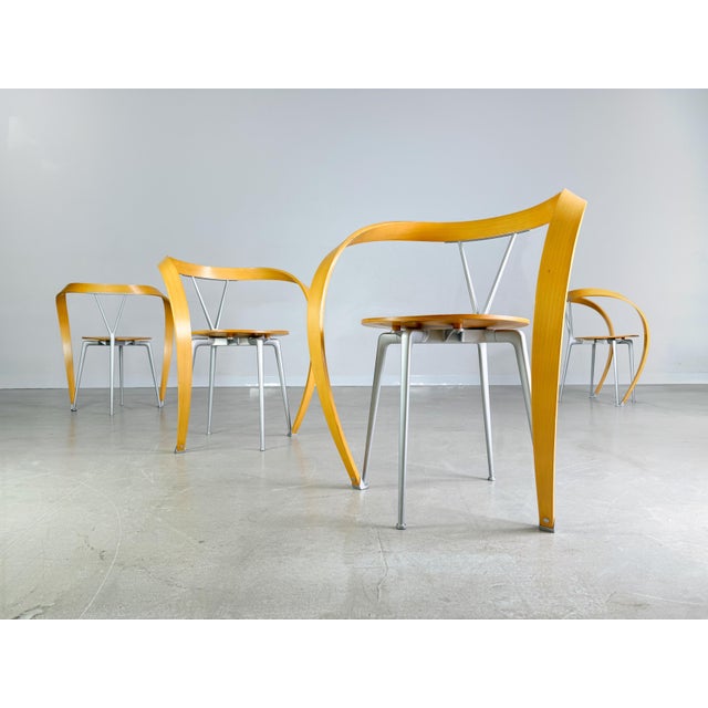 We offer four beautiful Reverse chairs from Cassina for sale. The design comes from Andrea Branzi and became widely known...