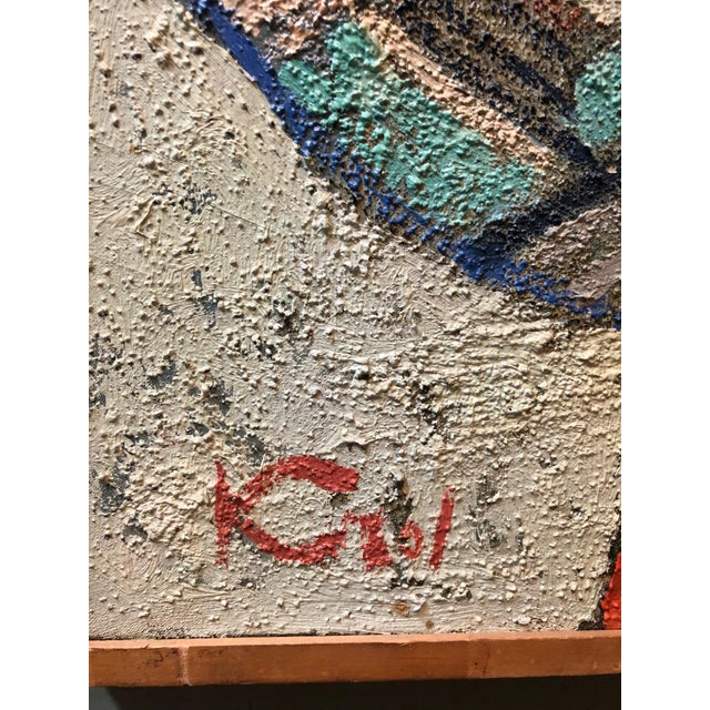 Modern Abram Krol, Polish French Ecole de Paris Mid Century Modernist Oil Painting Clown Juggler, c.1950s For Sale - Image 3 of 3