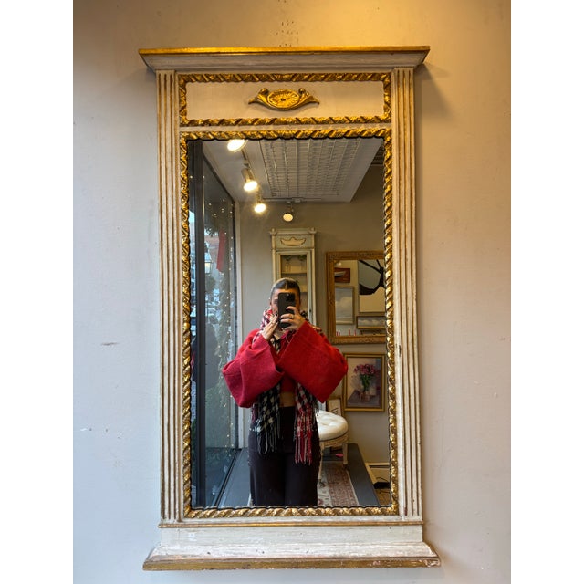 Wood Mid 20th Century French Antique Marble Table Top and Mirror For Sale - Image 7 of 7