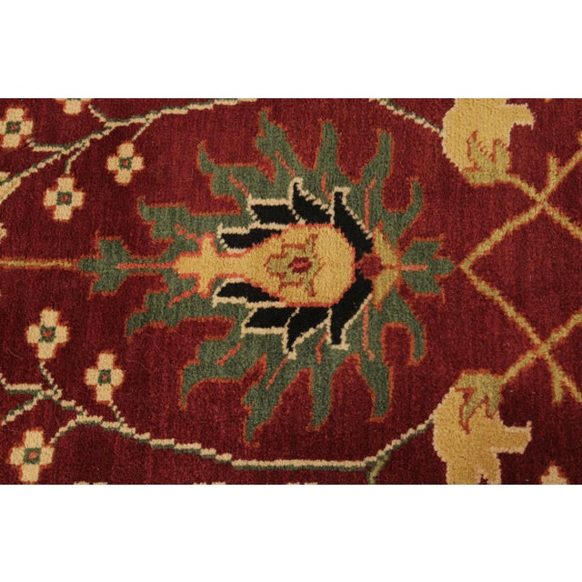 Red Vintage Indo Persian 7'10 inch x 2'6 inch Hand Woven Wool Runner For Sale - Image 8 of 13