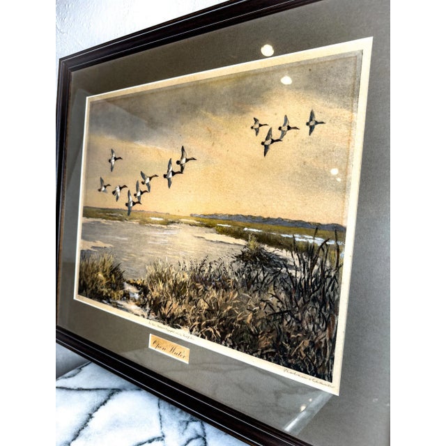 1940s Roland Clark Aquatint Etching, "Open Water" For Sale - Image 5 of 7