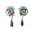 Metal 1990s Pair of Italian Convertible Green Tourmaline Diamond 18k White Gold Earrings For Sale - Image 7 of 8
