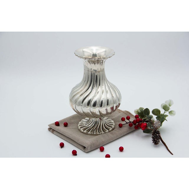 Spiral Gummed Silver Jug with Scalloped Rim For Sale - Image 5 of 5