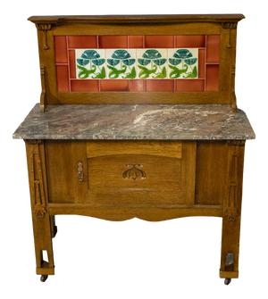 Arts and Crafts Oak Washstand, 1890s
