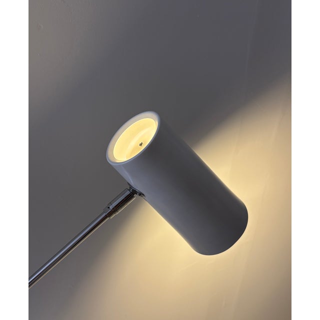 Desk Lamp with Adjustable Height. Leather foot. I have official proof of authenticity such as vintage catalogs, designer...