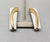 Vintage 1980s Signed Napier Modernist Goldtone & White Resin Pierced Earrings-2 Pieces For Sale - Image 9 of 10