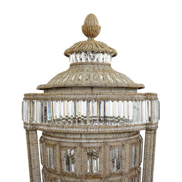 Large Vase-Shaped Floor Lamp with Murano Glass Beads For Sale - Image 14 of 16