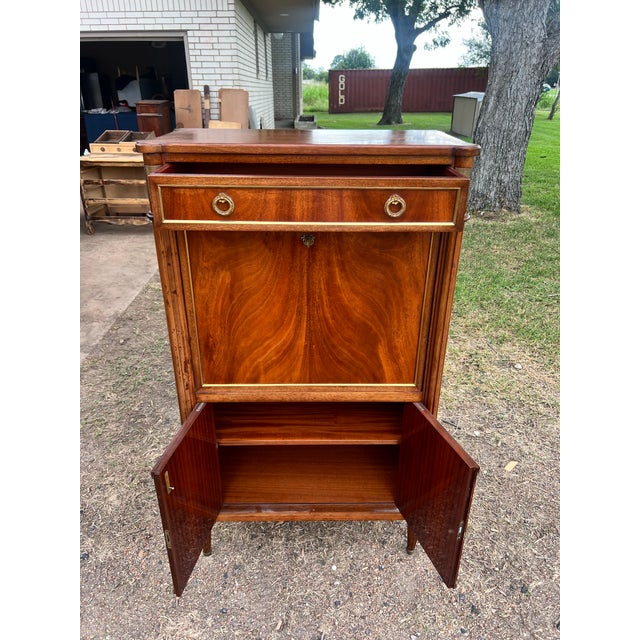 Bronze French Late 19th Century Louis XVI Mahogany Secretaire For Sale - Image 8 of 12