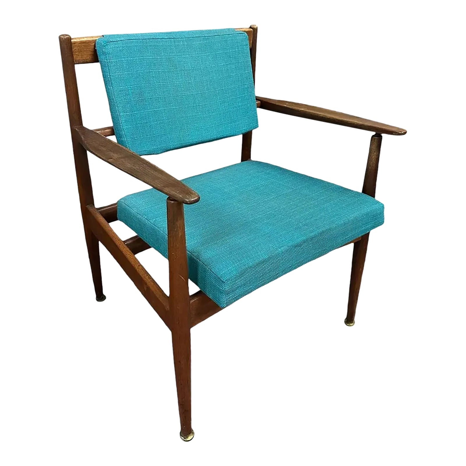 1960s Jens Risom Mid-Century Walnut Lounge Chair | Chairish